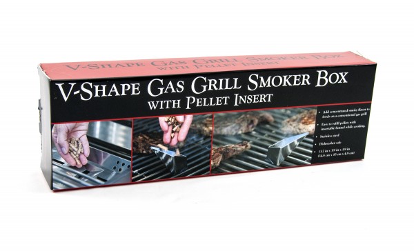 CC4086 Gas Grill V-Smoker Box w/ Pellet Tube - Package on White