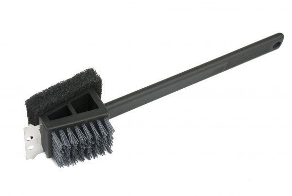 CC4151 Plastic 2 In 1 Safe-Scrub™ Grill Brush / Long Handle - Product on White