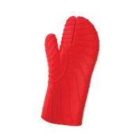CC5064 Red Silicone Mitt - Product on White