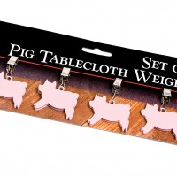 CC5098 Pig Tablecloth Weights - Package on White