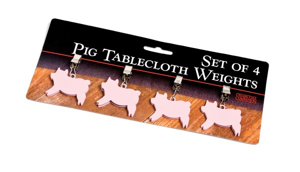 CC5098 Pig Tablecloth Weights - Package on White