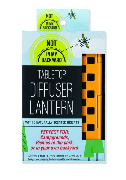 NB0003 Tabletop Diffuser Lantern with Essential Oil Inserts Orange - Package on White
