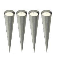 NB0018 Galvanized Tealight Cones - Set of 4 - Product on White