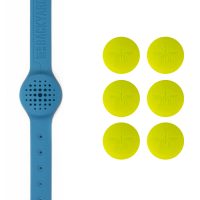 NB0100 Silicone Wristband with 6 Inserts - Blue - Product on White
