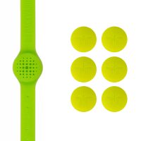 NB0100 Silicone Wristband with 6 Inserts - Green - Product on White
