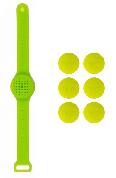 NB0100 Silicone Wristband with 6 Inserts - Green - Product on White