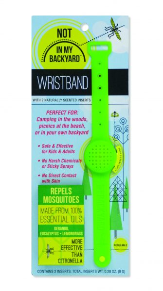 NB0107 Silicone Wristband with 2 Inserts - Green - Package on White
