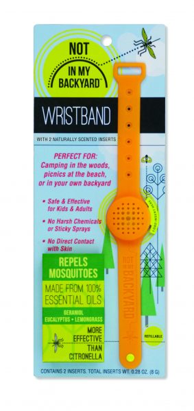 NB0107 Silicone Wristband with 2 Inserts - Orange - Package on White