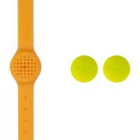 NB0107 Silicone Wristband with 2 Inserts - Orange - Product on White