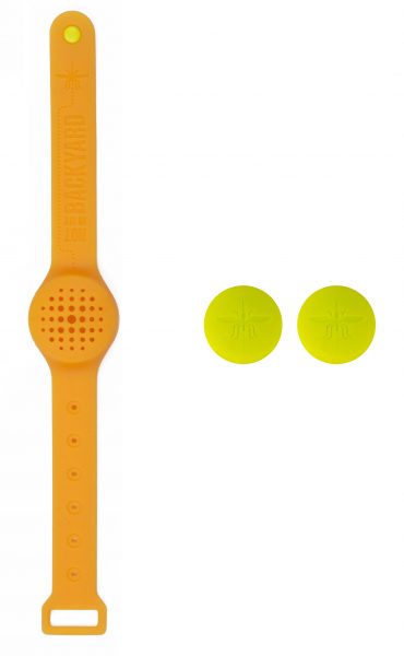 NB0107 Silicone Wristband with 2 Inserts - Orange - Product on White