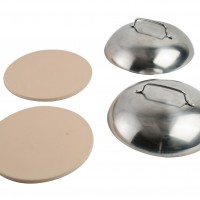 PC0005 Round Mini Pizza Stones & Domes Set - Product on White
