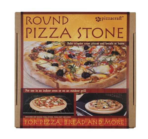 PC0101 Round Pizza Stone - Package on White