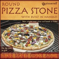 PC0104 Round PizzaStone w/ HandlesPackage on White