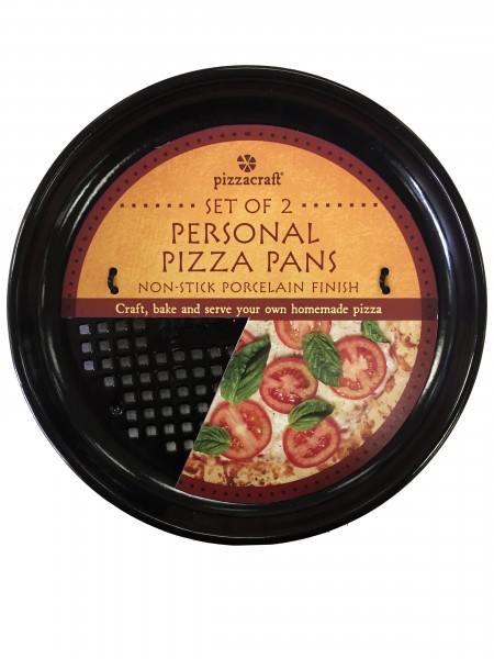 PC0315 8" Personal Pizza Pans - Package on White