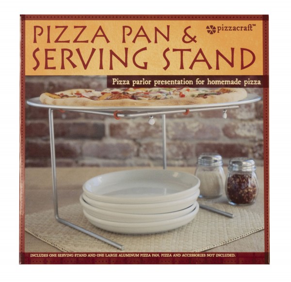 PC0404 16" Pizza Pan & Serving Stand Set - Package on White