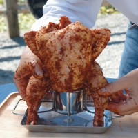 SR8016 Beer Can Chicken Roaster - Styled