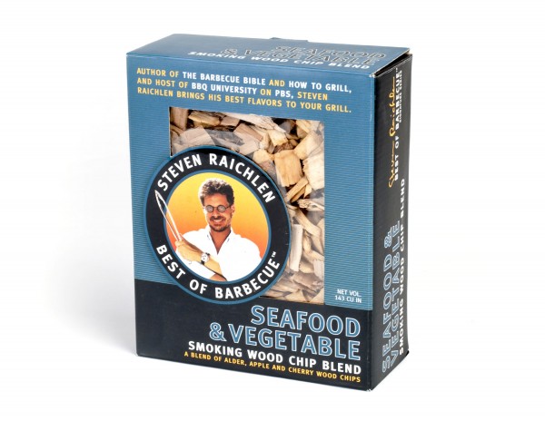 SR8045 Seafood & Vegetable Smoking Wood Chip Blend - Product on White