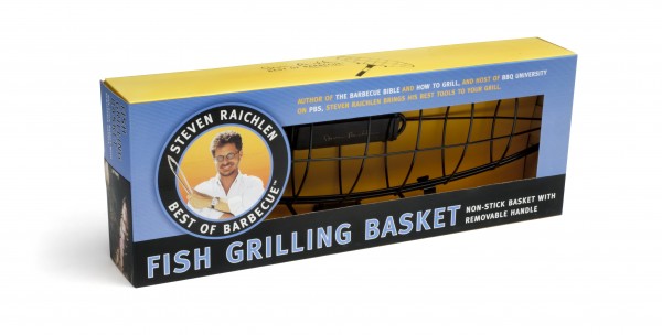 SR8073 Large Fish Grilling Basket - Package on White