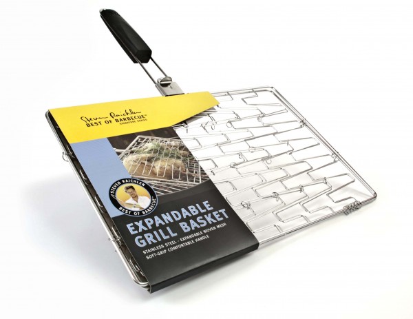 SR8118 Expandable Grill Basket - Package on White