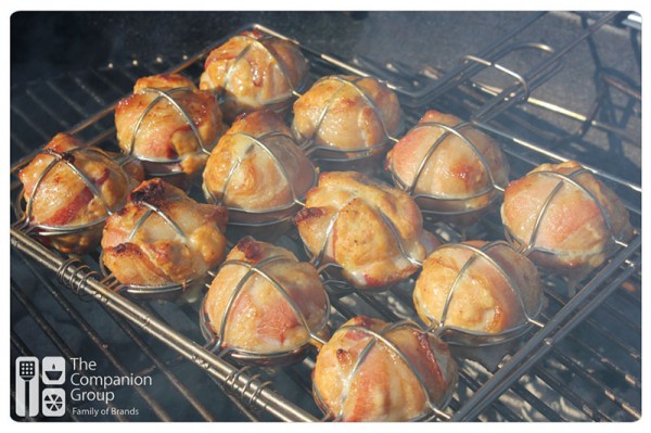Grilling the Chicken Cordon 'Que Meatballs