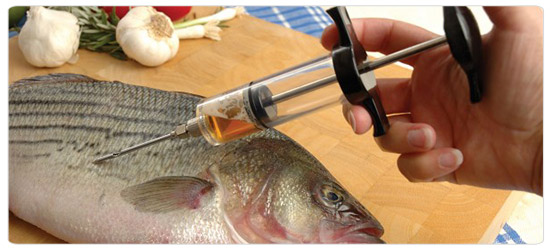 Injecting Marinade into a Fish