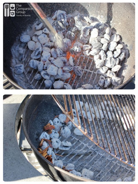 Spreading Coals for Indirect Grilling